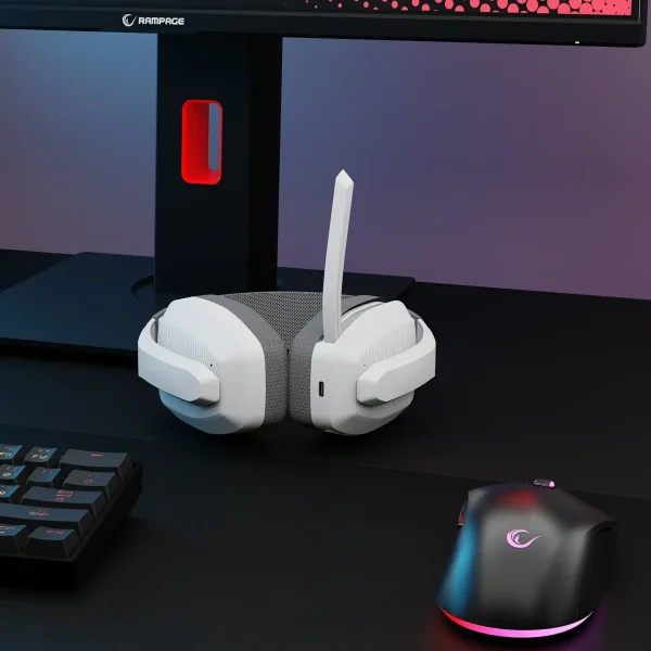 Rampage Blitz bežične Gaming slušalice sa mikrofonom sivo bijele